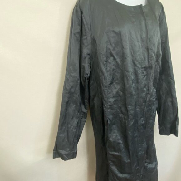 Eileen Fisher PLUS SIZE 2X Gray Trench Coat R-40 - Picture 7 of 16